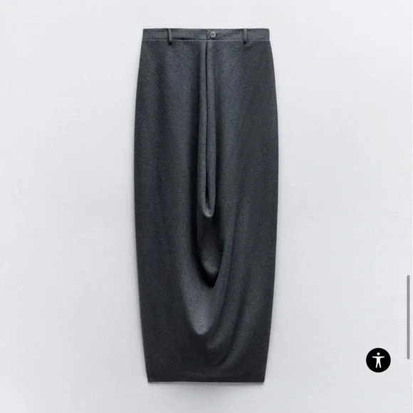 Zara Ruched Strapless Dress Grey NWT - Picture 4 of 9